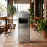Royalite Steel Dust Bin with Ashtray Silver – 15 Litres