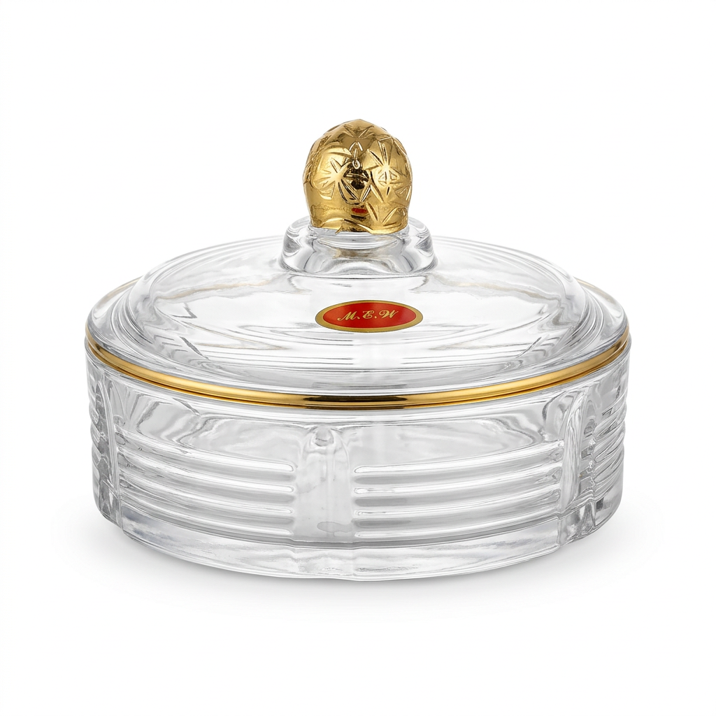 M.E.W Glass Sugar Pot with Lid - 12cm