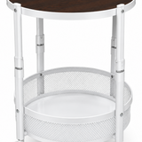 Metal & Wooedn 2-Tier Rolling Coffee Table - 50×35cm
