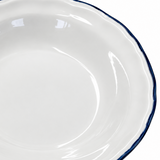 Luhpar Ceramic Soup Plate White with Blue Rim - 22cm