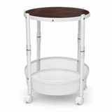 Metal & Wooedn 2-Tier Rolling Coffee Table - 50×35cm