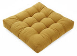 AKDC Premium Square Corduroy Cushion – Mustard Yellow Soft Ribbed Fabric Cushion, 50×50×12 cm
