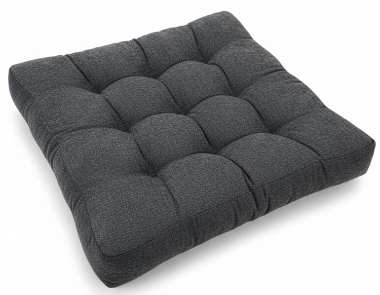AKDC Premium Square Corduroy Cushion – Dark Grey Ribbed Fabric Comfort Pillow, 50×50×12 cm