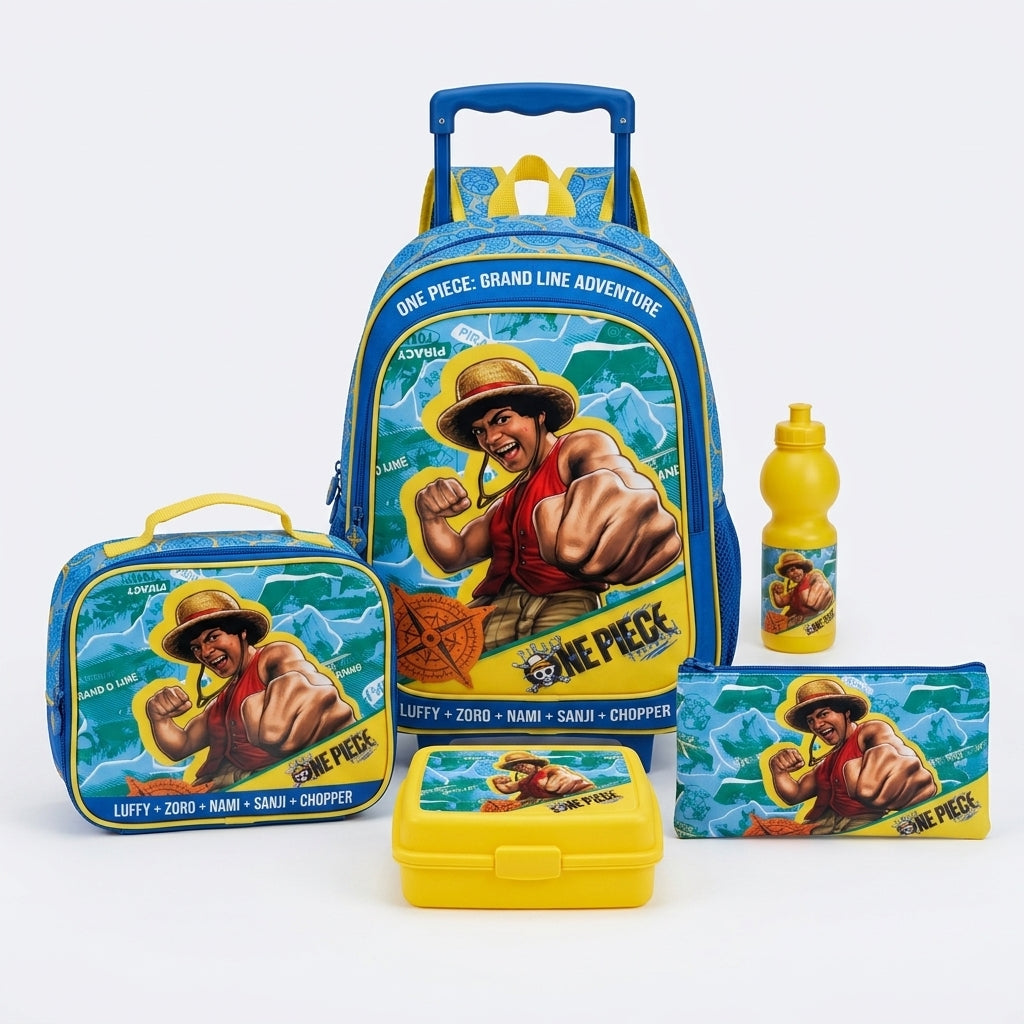 One Piece Grand Line Adventure 5-in-1 18" School Trolley Set