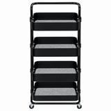 Metal 4-Tier Storage Trolley Black – 105x38x28cm