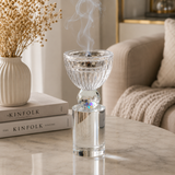 Clear Crystal Glass Incense Burner – 15×6 cm