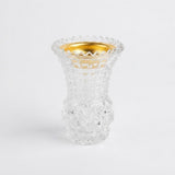 Clear Diamond-Cut Glass Incense Burner –  12×8 cm