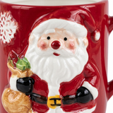 Ceramic Christmas Mug with Raised Santa Design - 300ml