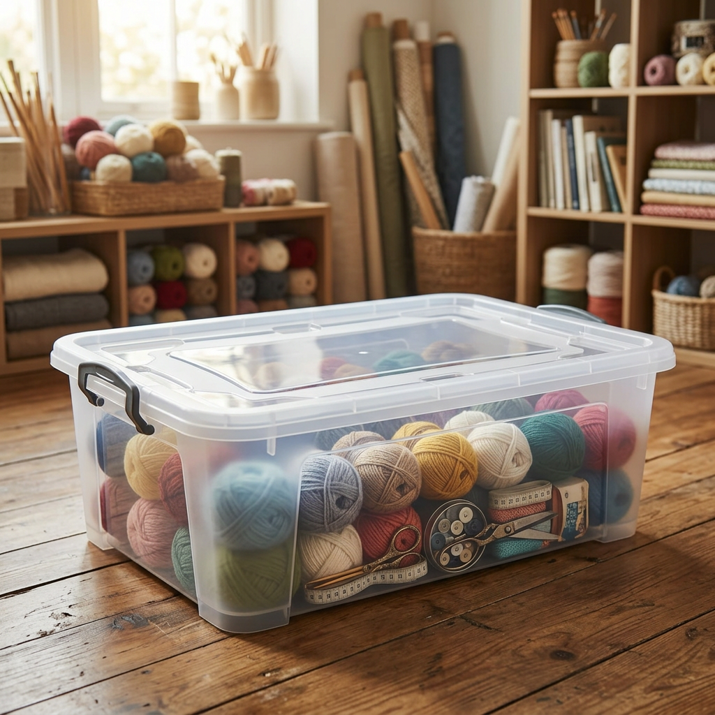 Polytime Transparent Storage Box with Lid – 40 Litres