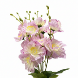 Artificial Flower Plant Pink with White Plastic Pot - 40cm