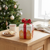 Ceramic Christmas Candy Jar with Lid - 10×9cm