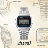 Casio A159W-N1 Classic Design Digital Stainless Steel Quartz Watch