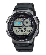 Casio Men's AE-1000W World Time Digital Watch with Black Resin Band
