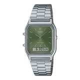 Casio Classic AQ-230A Ana-Digi Quartz Watch, Green Dial
