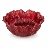 Acrylic Cabbage Leaf Shape Bowl Burgundy Red - 25cm