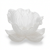 Acrylic Floral Decorative Bowl Frosted White - 30cm