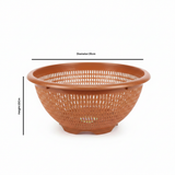 Plastic Mesh Colander Basket 35×15cm — Brown / Black