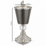 Metal Incense Burner Silver & Black - 25×10cm