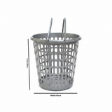 Sarvah Grey Plastic Laundry Basket with Handles - 45×42 cm