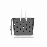Polak Multipurpose Perforated Plastic Basket with Handle - 30×18 cm - Grey / White