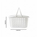 Plastic Multipurpose Basket with Handle - 25×18cm - White - Grey