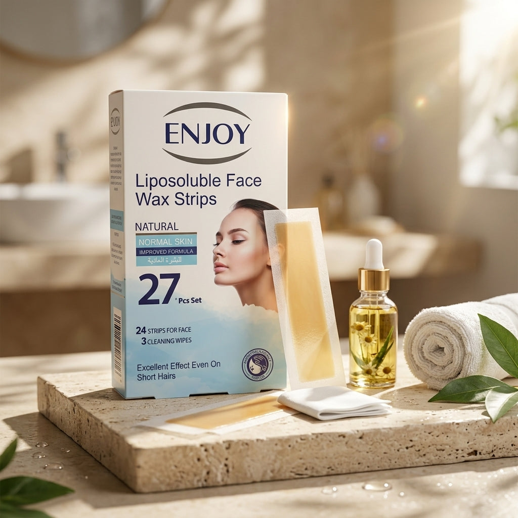 Enjoy Natural Liposoluble Face Wax Strips for Normal Skin – 27-Piece Set
