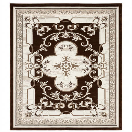 Allora Ornate Floral Carpet Brown & Cream - 200×300cm