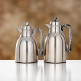 Almarjan 2 Pieces Vacuum Flask Set, Matt Nickel & Black Marble