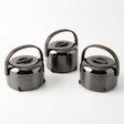 Almarjan 3-Piece Hot Pot Set 2.5, 3.5 & 4.5 Litres – Gun Black with Dark Wood 
