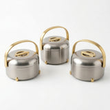 Almarjan 3-Piece Hot Pot Set – 2.5, 3.5 & 4.5 Litres – Matt Nickel with Matt Gold