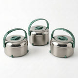 Almarjan 3-Piece Hot Pot Set, 2.5, 3.5 & 4.5 Litres – Matte Nickel with Tiffany Marble 