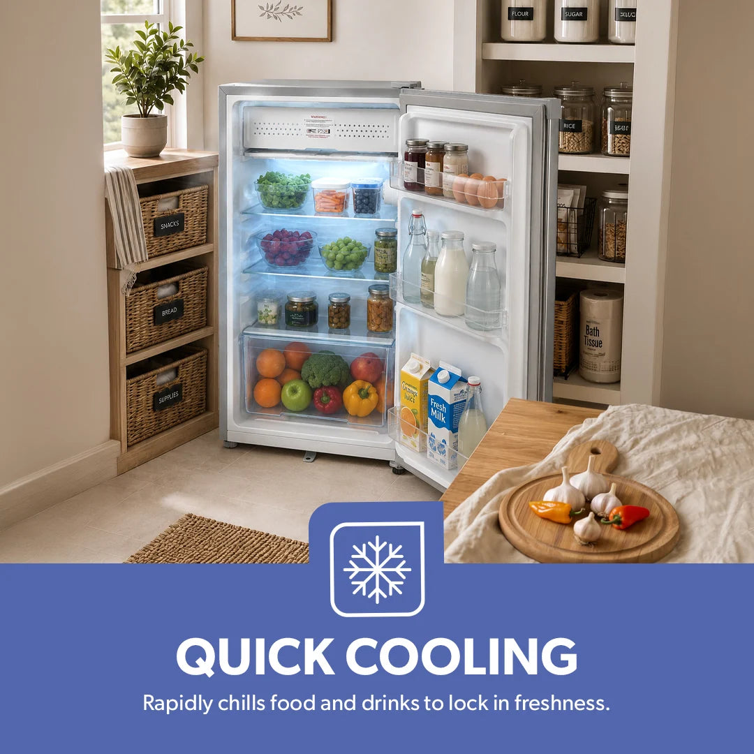 Geepas 110L Single Door Defrost Refrigerator GRF119SPE