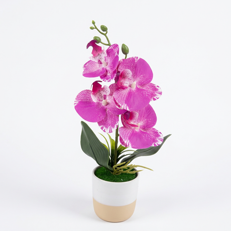 Artificial Purple Orchid Flower Plant in Ceramic Pot – 30cm