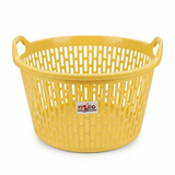 Azco Plastic Laundry Basket with Carry Handles Yellow - 50×25cm