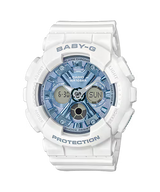 Casio Baby-G BA-130-7A2DR white and blue analog-digital watch