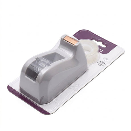 Bachang Desktop Tape Dispenser Set with Clear Tape – Grey, 18 mm