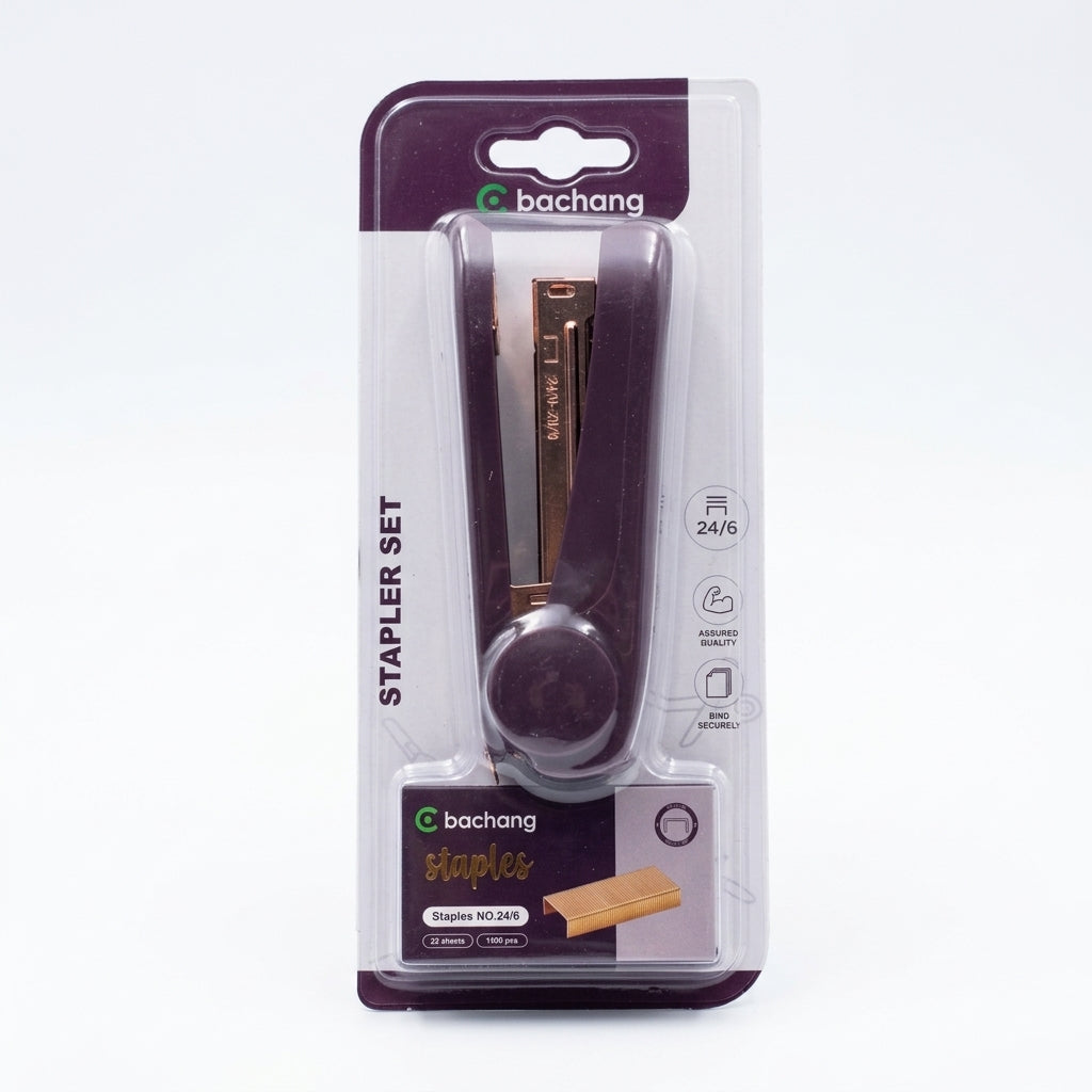 Bachang Stapler Set with No. 24/6 Staples – Purple