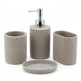 Iisdoo 4-Piece Resin Bathroom Accessories Set, Grey