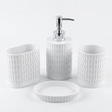 Iisdoo 4-Piece Resin Bathroom Accessories Set, White