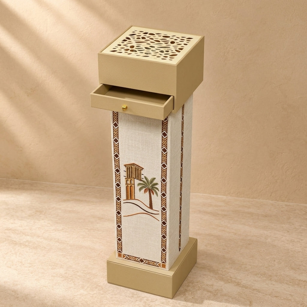 مبخرة أرضية بدرج - بيج - 90 × 20 سم