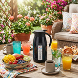 Borosil Insulated Stainless Steel Vacuum Flask Carafe, 1000 ml, Black