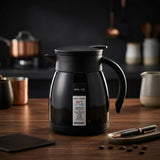 Borosil Insulated Stainless Steel Vacuum Flask Carafe, 500 ml, Black