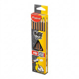 Maped Black Peps HB Pencils, Technic Erasers & Sharpeners Bundle Set Assorted Colors