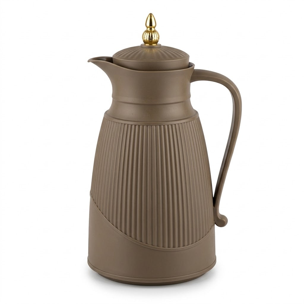 Germax Vacuum Flask 1 Litre – Dark Brown with Arabic Calligraphy