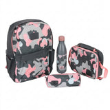 SBC Luxury 4-in-1 School Set 16" – Pink Camo (Backpack, Lunch Bag, Pencil Case & Water Bottle)