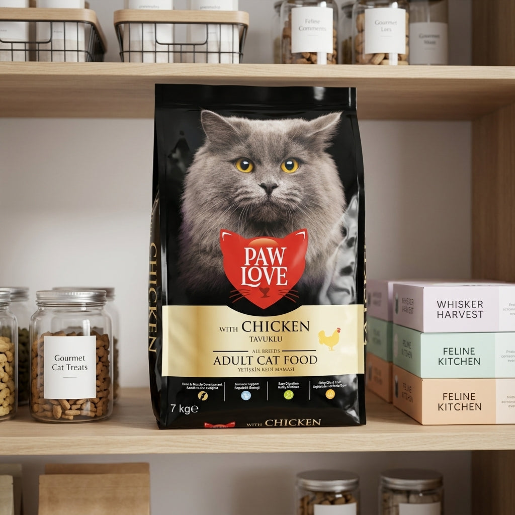 Paw Love Adult Cat Food with Chicken, All Breeds, 7 kg