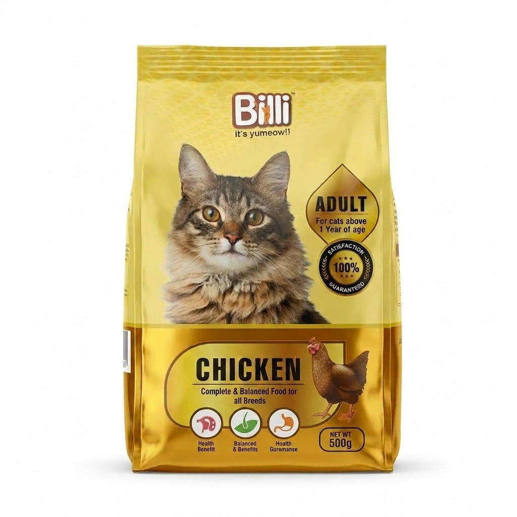 Billi Adult Cat Food – Chicken Flavour, 500 g