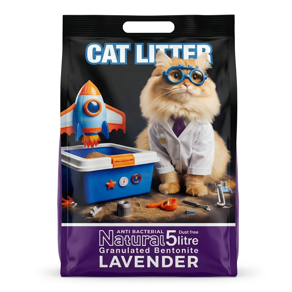Bomshy Natural Lavender Bentonite Cat Litter – 5 Litre