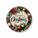 Ceramic-Coated Round Christmas Coaster - 10cm
