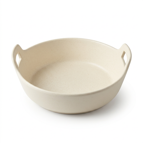 Ceramic Bowl with Two Handles Cream – 23cm